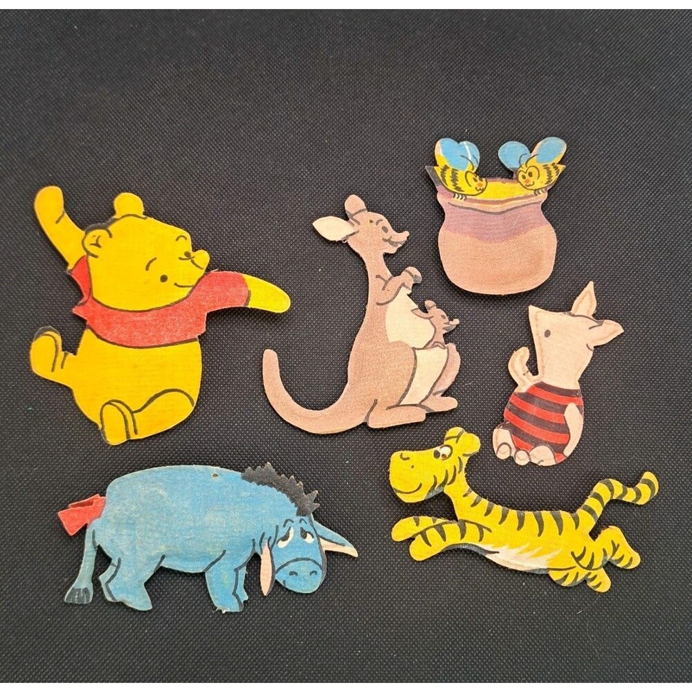 Winnie The Pooh Friends 3D Bubble Fabric Nursery Characters 1980s Vintage Lot